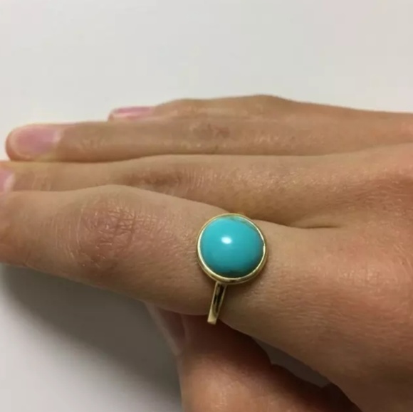 Jewelry - 18k Boho Turquoise Round Stone Ring Jewelry - 18k Boho Turquoise Round Stone Ring